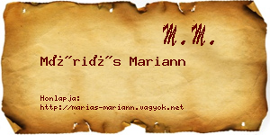 Máriás Mariann névjegykártya