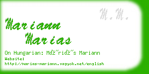 mariann marias business card